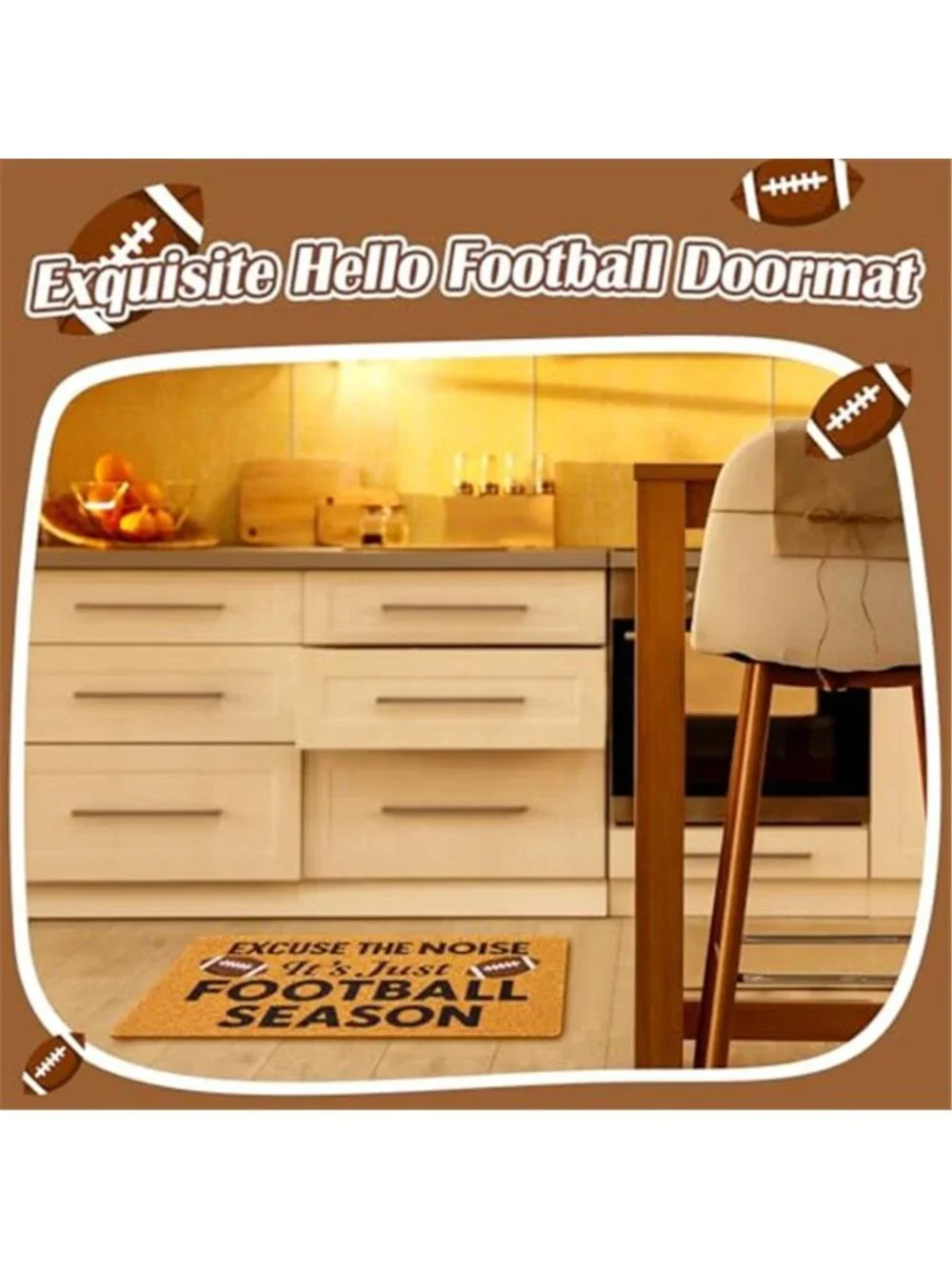 Excuse The Noise Football Season Doormat Funny Sports Welcome Mat, 18 x 30 Inch